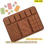 Силиконов молд за шоколадчета в 9 различни форми - КОД 3688, снимка 1 - Форми - 45095836