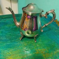 Винтидж посребрен чайник, снимка 3 - Антикварни и старинни предмети - 45226482