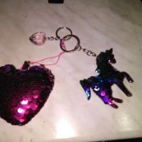 Ключадържатели за раница 2 броя сърце и конче със сърце, снимка 3 - Колекции - 45953665