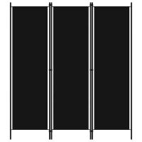 vidaXL Параван за стая, 3 панела, черен, 150x180 см（SKU:320718, снимка 1 - Паравани - 45713250