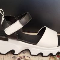 Модни дамски сандали от естествена кожа произведени в България модел: 226206-1531 nero white, снимка 3 - Сандали - 45891011