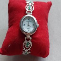 Дамски сребърен кварцов часовник, сребро 925 със седефен циферблат, снимка 1 - Дамски - 45693203