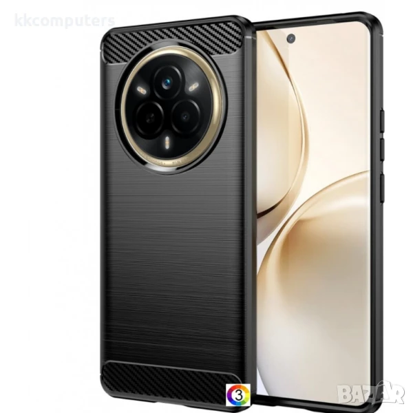 Realme 14 Pro 5G Удароустойчив Carbon Fiber Калъф и Протектор, снимка 1