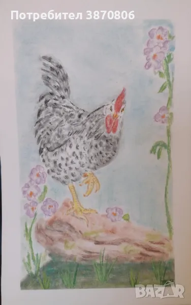 Рисунка Петел 2 - сух пастел , снимка 1