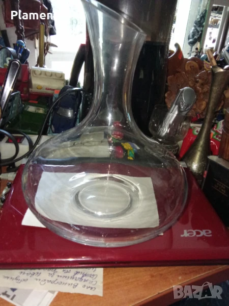 Стара стъклена кана за вино , снимка 1