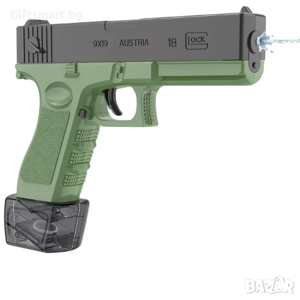 Воден пистолет Glock18, Електрически, Автоматичен, Зелен, снимка 1