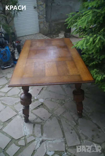 продавам старинна разтегателна маса +6 стола, снимка 1