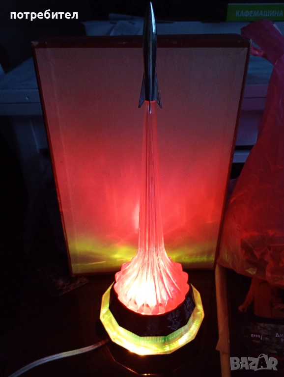 СССР Стара нощна руска лампа Ракета Космос , снимка 1