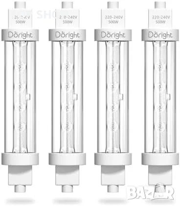 Нови 4 броя 500W R7S Халогенни Лампи 118mm Дълготрайност и Безопасност, снимка 1