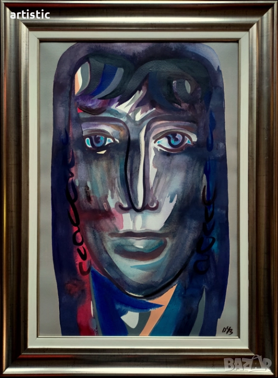 Дечко Узунов, живописен портрет на "Родопска невеста", снимка 1