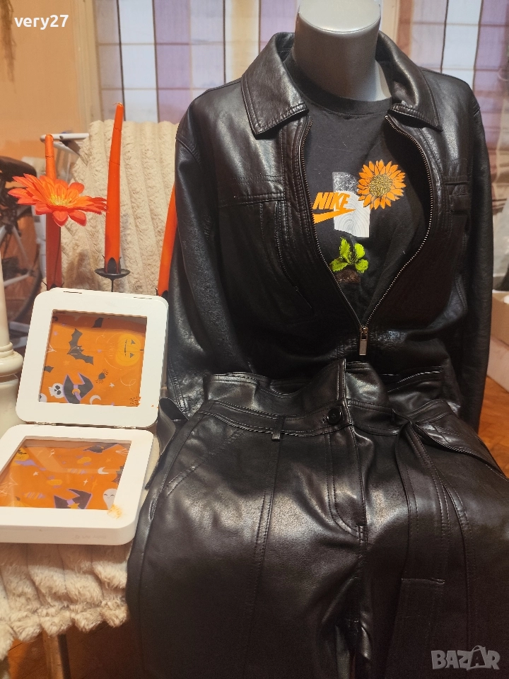 кожено яке панталон и пола, снимка 1