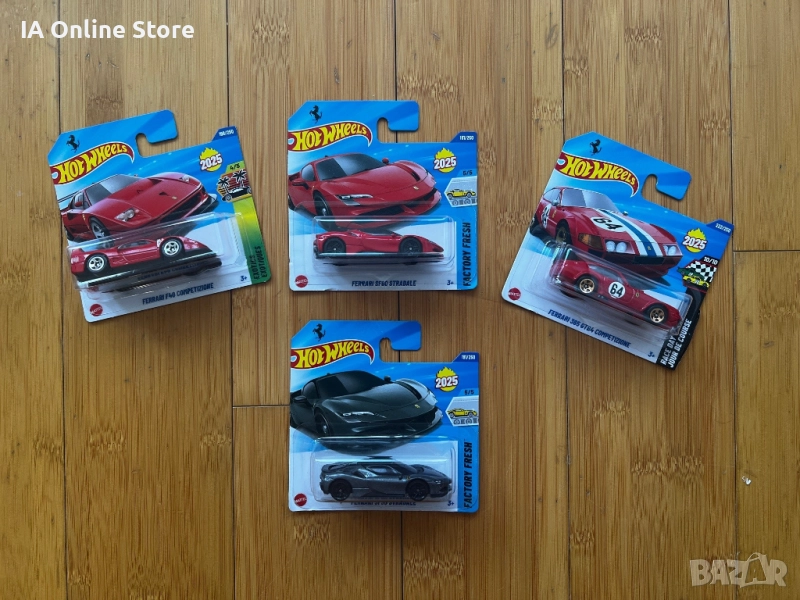 Hot Wheels Ferrari 365 GTB4; F40 Competizione; SF90 Stradale, снимка 1
