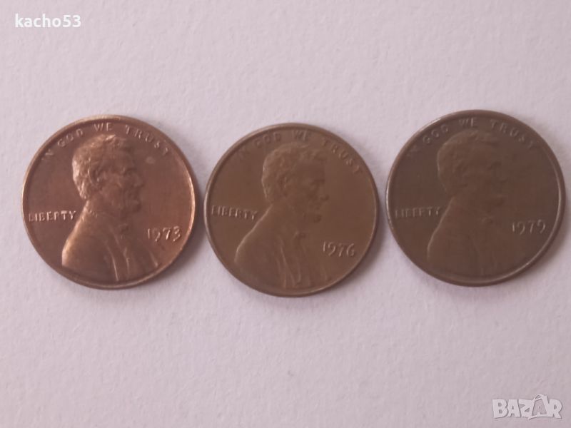 Лот- 1 цент 1973,6 и 9 г. САЩ., снимка 1