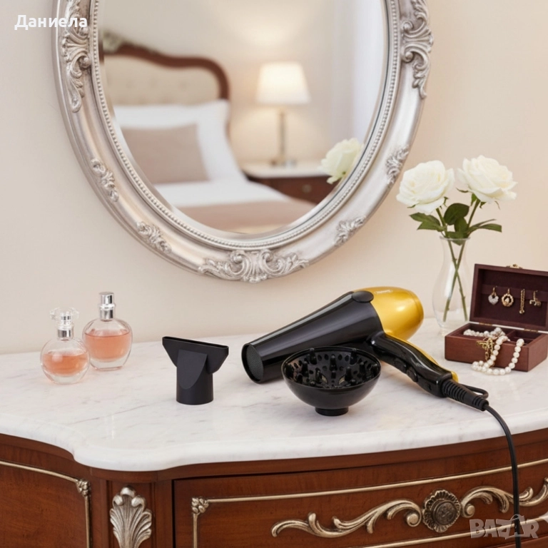 Сешоар Rosberg 2000W с дифузер – Бързо сушене, повече обем и пълен контрол всеки ден, снимка 1