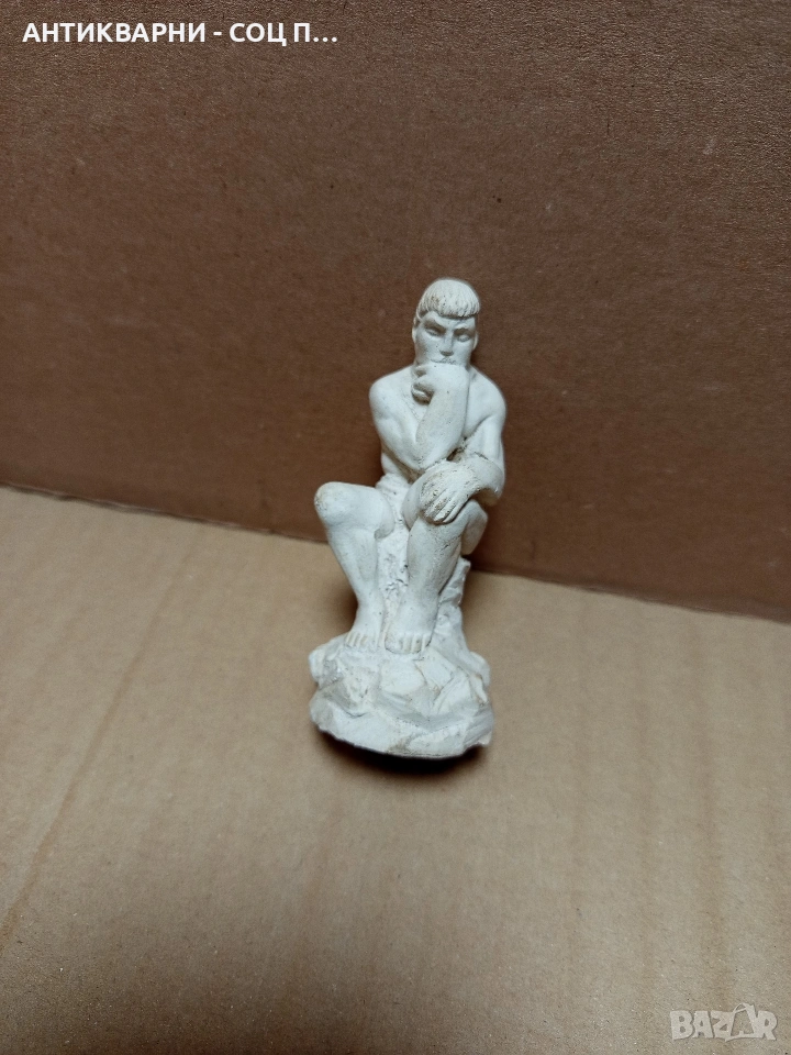 Стара Малка Гипсова Репродукция Мислителя. , снимка 1