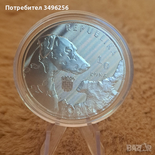 Сребърна монета Dalmatian Dog, снимка 1