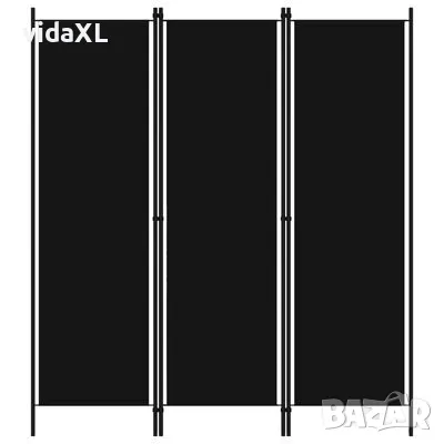 vidaXL Параван за стая, 3 панела, черен, 150x180 см（SKU:320718）, снимка 1