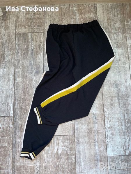 Wow 🤩 Нов ежедневен елегантен спортен панталон zara Зара черен еластичен с кант , снимка 1
