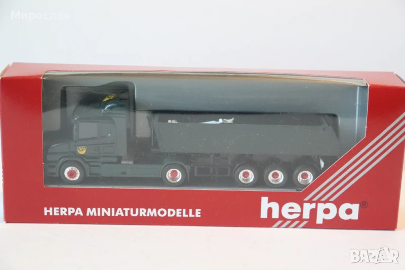 HERPA H0 1/87 SCANIA  КАМИОН МОДЕЛ САМОСВАЛ ГОНДОЛА, снимка 1