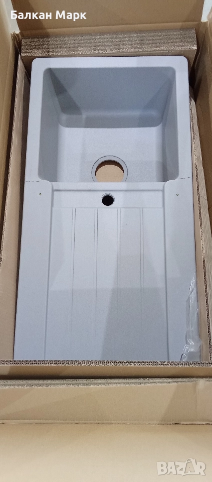 Гранитна кухненска мивка PYRAMIS ZAKO 1B1D – Granite Croma с дефекти 🔹, снимка 1