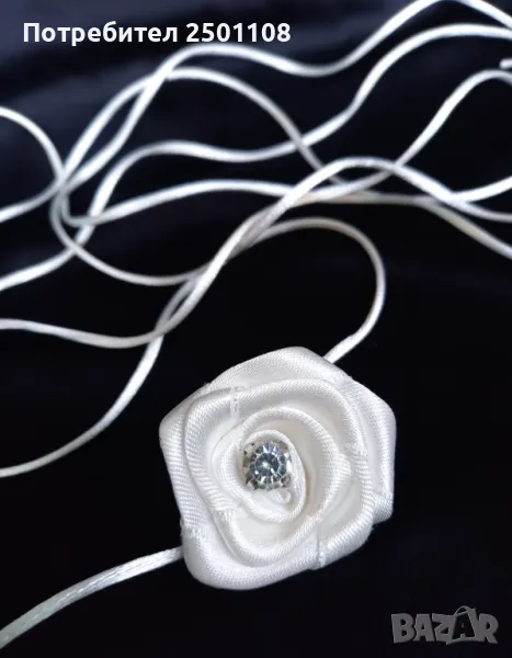 Бяла роза чокър, снимка 1