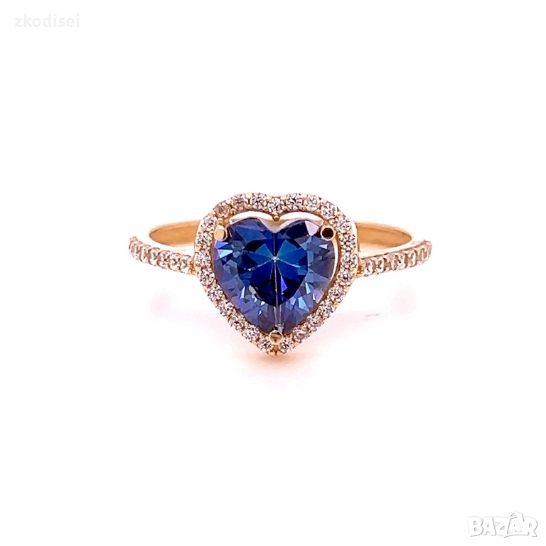 Златен дамски пръстен 2,34гр. размер:58 14кр. проба:585 модел:34530-1, снимка 1