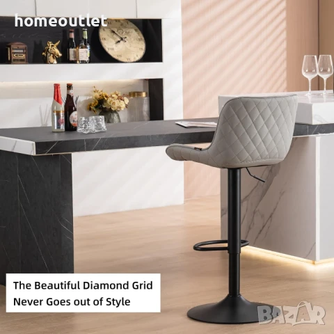 Комплект бар столове – BLT-1931-GR-DE – 2бр., снимка 5 - Столове - 50986503