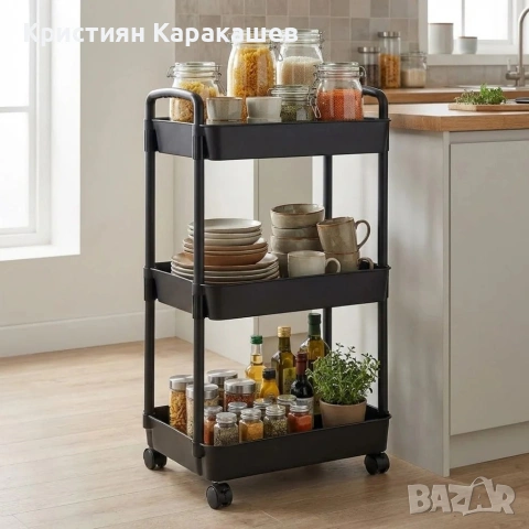 Мултифункционална количка етажерка с 3 рафта за кухня, снимка 2 - Аксесоари за кухня - 54266532
