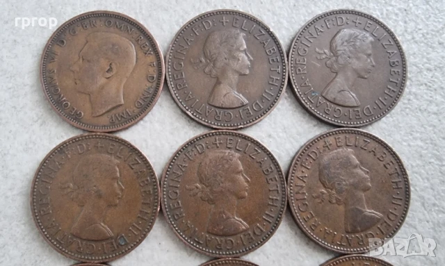 ½ пени .Англия.
Половин пени.
9 бройки.Различни години., снимка 5 - Нумизматика и бонистика - 36797308
