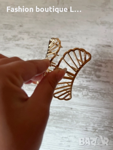 Златна шнола за коса във формата на мида ❤️, снимка 5 - Аксесоари за коса - 52119643