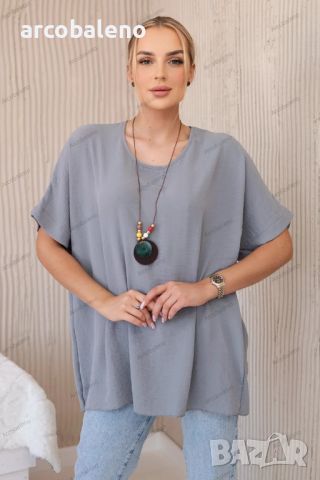 Голяма дамска блуза с висулка, 14цвята , снимка 18 - Тениски - 46429633