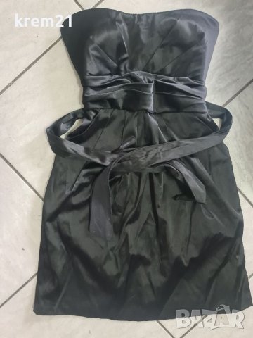 черна сатенена рокля Xs