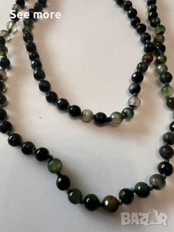 Колие естествени камъни Жадеит/Jadeite, снимка 4 - Колиета, медальони, синджири - 53249972