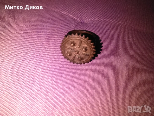  ВЪЗРОЖДЕНСКИ БОЛЯРСКИ АВТЕНТИЧЕН ЕТНОГРАФСКИ  ПРЪСТЕН БРОНЗ 17-18 Век 18.49грама, снимка 2 - Колекции - 52708519