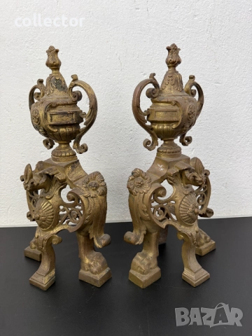 Френски каминни подпори - Наполеон III №7773, снимка 4 - Антикварни и старинни предмети - 52839805