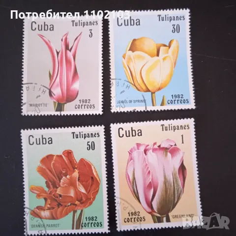 Марки Куба Животни Цветя, снимка 3 - Филателия - 50229221