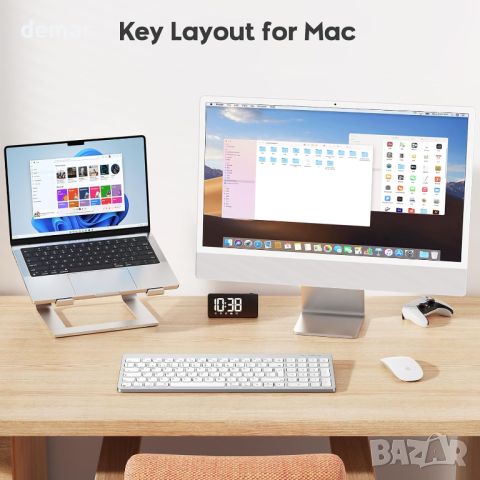 Bluetooth клавиатура OMOTON за Mac, ултратънка преносима безжична клавиатура, снимка 2 - Клавиатури и мишки - 46009432