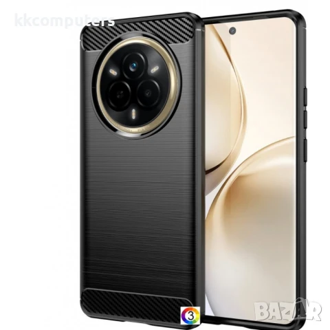 Realme 14 Pro 5G Удароустойчив Carbon Fiber Калъф и Протектор