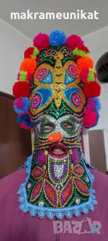 Продавам кукерска маска, гугла, уникат, Новодел, авторски модел, етно, Сурва, Кукерландия , снимка 7 - Колекции - 42314889