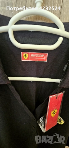 Черна Дамска тениска Ferrari,Перфектна за ежедневието!!, снимка 2 - Тениски - 52129950