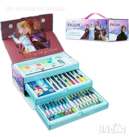 ✨ Детски рисувателен комплект в триетажно куфарче Frozen , снимка 1 - Рисуване и оцветяване - 45853579