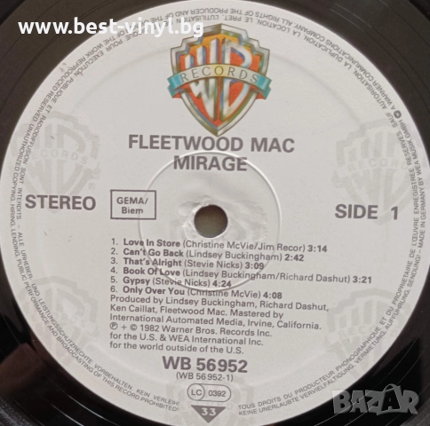 Грамофонна Плоча (Fleetwood Mac - Mirage), снимка 4 - Грамофонни плочи - 52683024