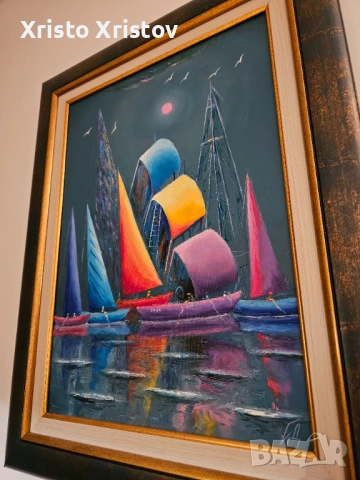 Картина масло платноходки, снимка 2 - Картини - 53074116