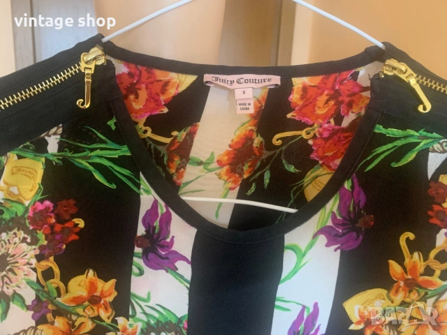 Копринена пъстра рокля Juice Couture, снимка 7 - Рокли - 53900575