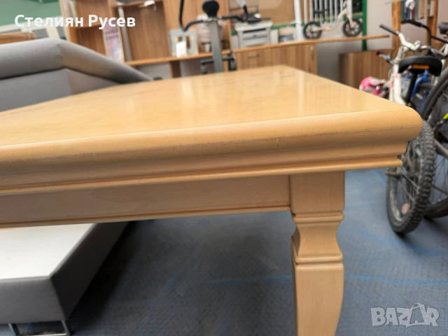240377  НОВА трапезна маса 145/90 см -цена 130 евро или 254,26 лв хбб струговани крака , мдф плот 14, снимка 5 - Маси - 53961395