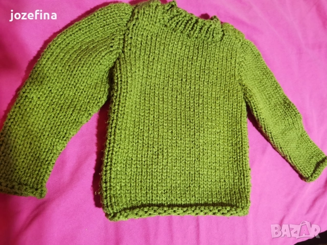 Детски ръчно плетен пуловер за 2-3г дете, снимка 6 - Детски пуловери и жилетки - 51802240