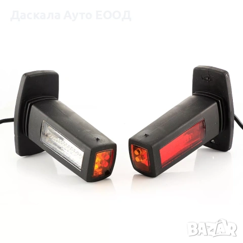 1бр. диодно ЛЕД LED рогче – ЧЕРВЕНО/БЯЛО/ЖЪЛТО, напречно, 24V