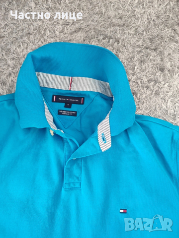 Tommy Hilfiger тениска с яка - размер М, снимка 2 - Тениски - 54303647