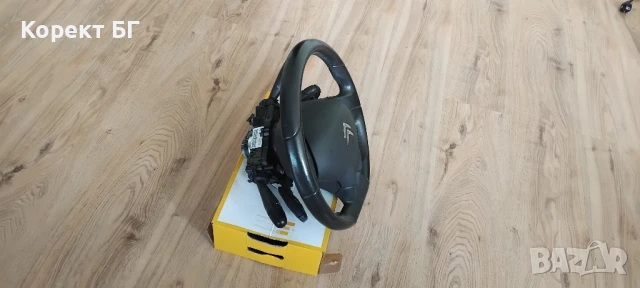 Мултифункционален волан с аербег airbag и лентов кабел + лост за мигачи/чистачки за Citroen C3, снимка 3 - Части - 51163676