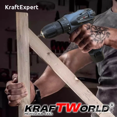 Мощен Акумулаторен Винтоверт KraftWorld с Удължение и Вложки, снимка 3 - Винтоверти - 50488256